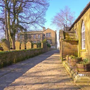 The view towards the Bronte Parsonage past the Old School Room.